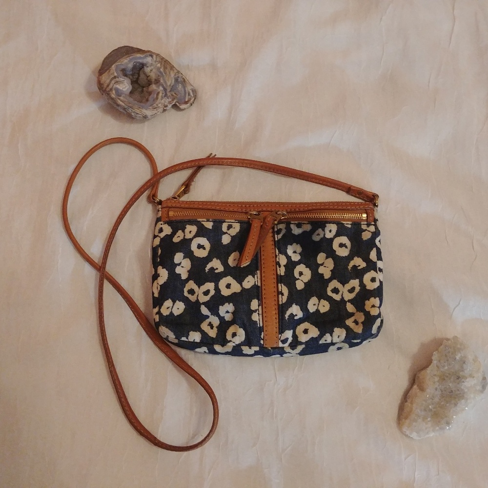 Fossil Leopard Denis Crossbody Purse